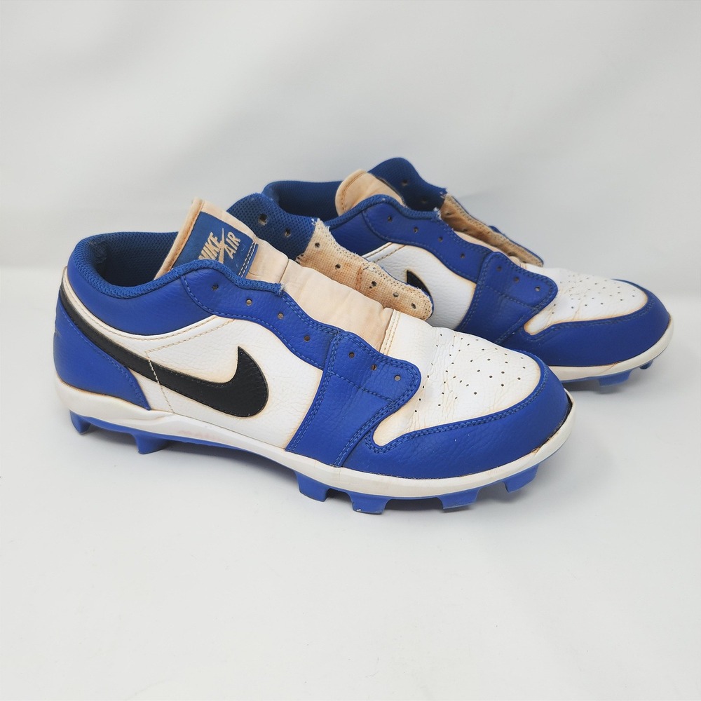 Nike Air Jordan 1 Low MCS Baseball Cleats Royal Blue White Black Mens Size 10